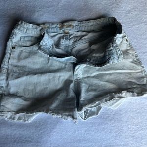Light wash denim shorts